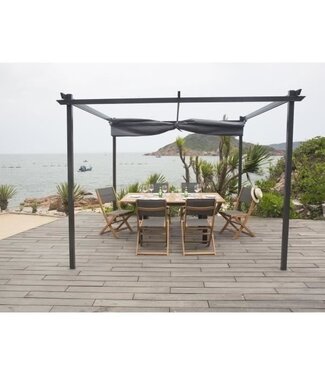 AUCUNE Pergola met Roldak – Grijs – 3 x 3 m