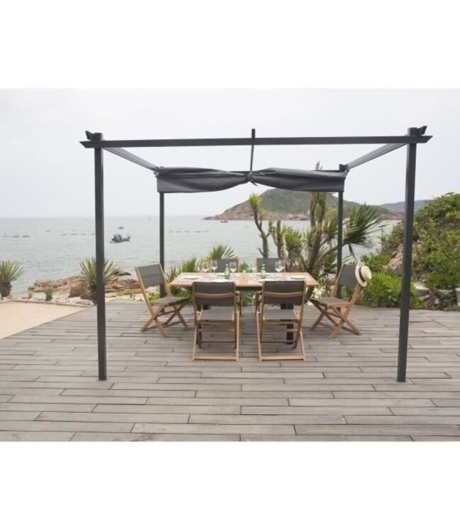 Pergola met Roldak – Grijs – 3 x 3 m