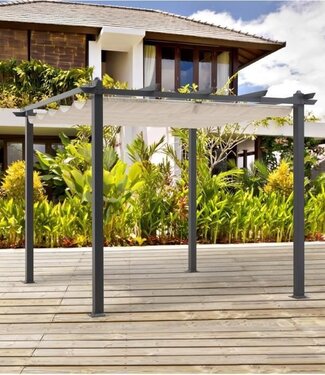 AUCUNE Aluminium Pergola – Beige – 3 x 3 m