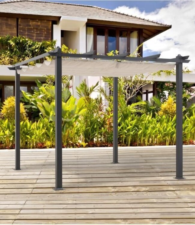 CORDOBA aluminium pergola - Beige - 3 x 3 meter
