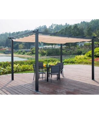AUCUNE Aluminium Pergola – Ecru – 4 x 3 m