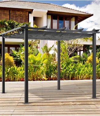 AUCUNE Aluminium Pergola – 3 x 3 m – Grijs