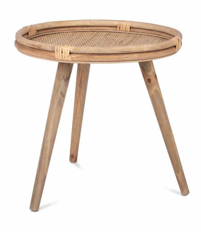 Mylla – Rieten Salontafel – Ø45 x H44 cm – Naturel