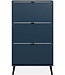 Schoenenkast – Middernachtblauw – Massief Houten Poten – 70 x 24 x 125 cm