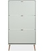 Schoenenkast – Pastelgroen – Massief Houten Poten – 70 x 24 x 125 cm