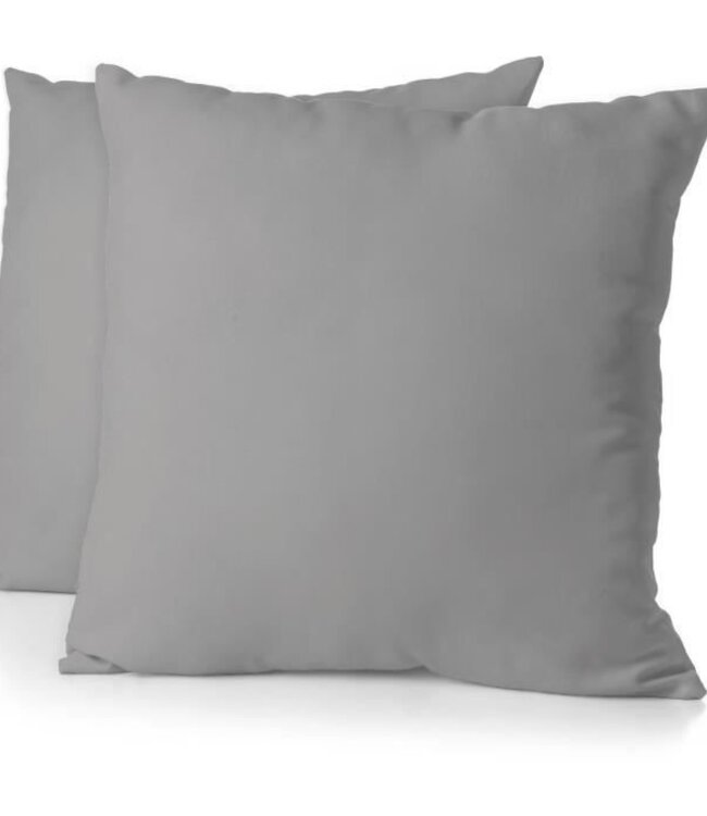 Set van 2 kussenslopen – 63 x 63 cm – Lichtgrijs – Microvezel