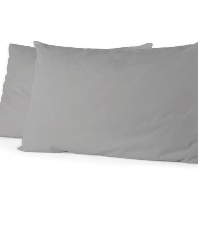 Set van 2 kussenslopen – 50 x 70 cm – Lichtgrijs – Microvezel