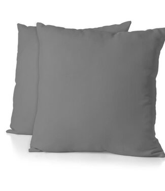 HOME LINGE PASSION Set van 2 kussenslopen – 63 x 63 cm – Antracietgrijs – Microvezel
