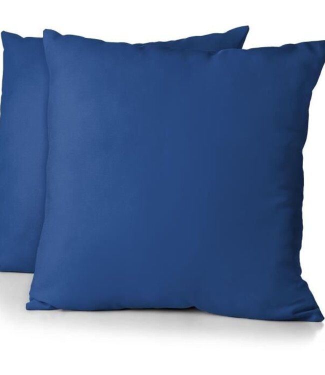 Set van 2 kussenslopen – 63 x 63 cm – Blauw – Microvezel