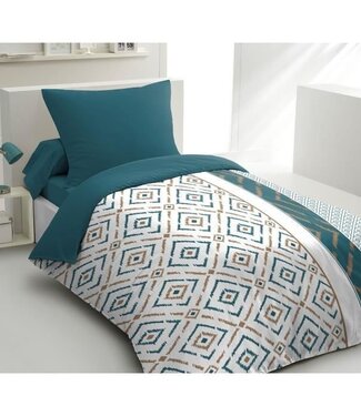 HOME LINGE PASSION Dekbedset – 140 x 200 cm + 1 kussensloop 63 x 63 cm – Eendenblauw