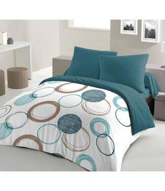 HOME LINGE PASSION Dekbedset – 220 x 240 cm + 2 kussenslopen 63 x 63 cm – Eendblauw