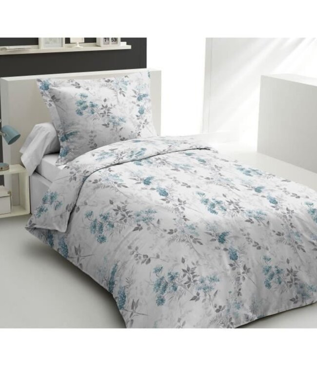 Dekbedovertrekset – 140 x 200 cm – 100% Katoen – Wit/Bloem