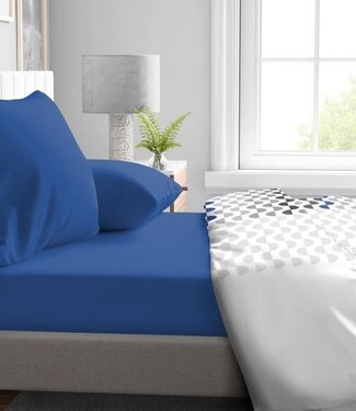 HOME LINGE PASSION Hoeslaken – 160 x 200 cm + flap 30 cm – Microvezel – Blauw