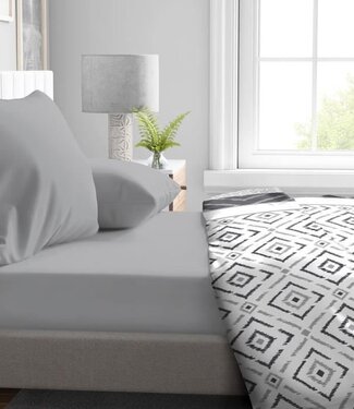 HOME LINGE PASSION Hoeslaken – 180 x 200 cm + flap 30 cm – Microvezel – Lichtgrijs