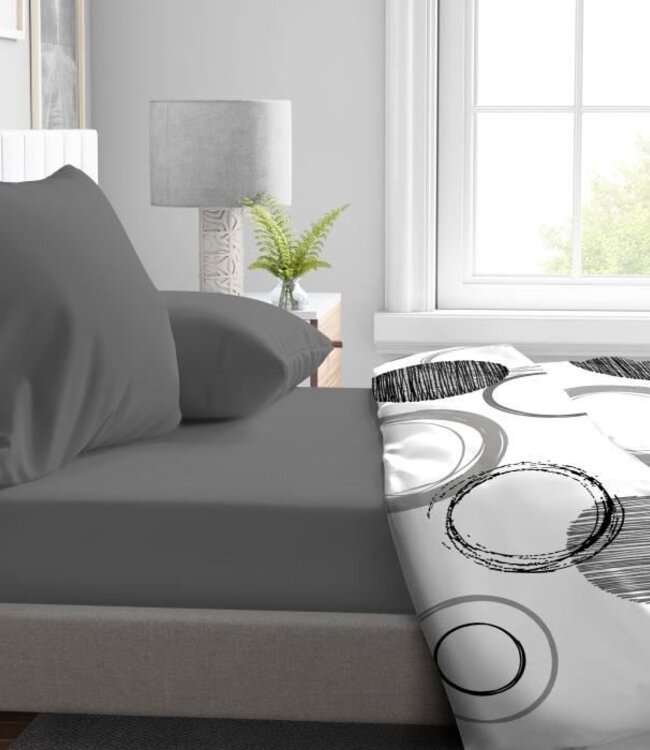 Fitted Sheet – 160 x 200 cm – Microfiber – Anthracite Grey