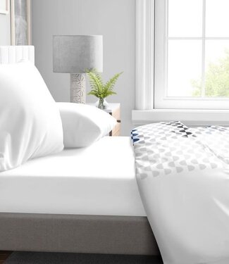 HOME LINGE PASSION Hoeslaken – 180 x 200 cm + flap 30 cm – Microvezel – Wit