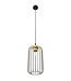 Pendant Lamp – Industrial – 1-Light – Black / Gold Metal – Adjustable Height