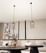 Pendant Lamp – Industrial – 1-Light – Black / Gold Metal – Adjustable Height