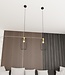 Pendant Lamp – Industrial – 1-Light – Black / Gold Metal – Adjustable Height