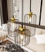 Pendant Lamp – Industrial – 3-Light – Black / Gold Metal – Adjustable Height