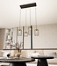 Pendant Lamp – Industrial – 4-Light – Black Metal / Gold – Adjustable Height