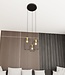 Pendant Lamp – Industrial – 3-Light – Black / Gold Metal – Adjustable Height