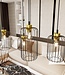 Pendant Lamp – Industrial – 4-Light – Black Metal / Gold – Adjustable Height