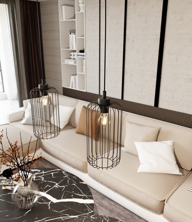 Hanglamp – Industrieel / Modern / Minimalistisch – 1 Lichtpunt – Zwart Metaal – Verstelbare Hoogte