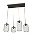 Pendant Lamp – Industrial / Modern / Minimalist – 4-Light – Black Metal – Adjustable Height