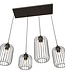 Hanglamp – Industrieel / Modern / Minimalistisch – 4 Lichtpunten – Zwart Metaal – Verstelbare Hoogte