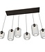 VANDER Pendant Lamp – Industrial – Black Steel – 6-Light – Adjustable Height