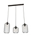 Pendant Lamp – Industrial – 3-Light – Black Metal – Adjustable Height