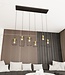 Pendant Lamp – Industrial – 6-Light – Black / Gold Metal – Adjustable Height