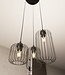 Hanglamp – Industrieel – 3 Lichtpunten – Zwart Metaal – Verstelbare Hoogte