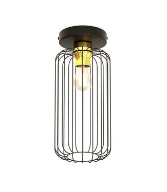 Ceiling Lamp – Industrial – 1-Light – Black Gold Metal