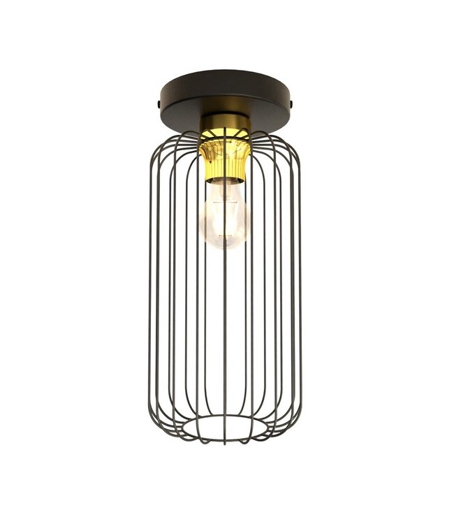 Ceiling Lamp – Industrial – 1-Light – Black Gold Metal