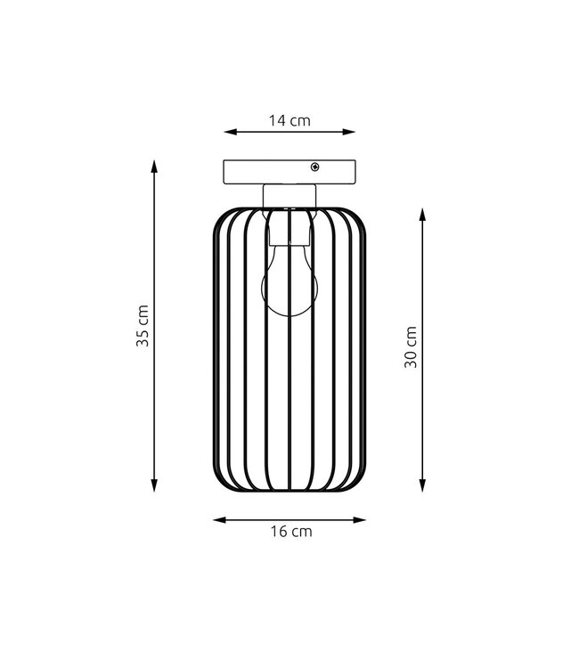 Plafondlamp – Industrieel – 1 Lichtpunt – Zwart Goud Metaal