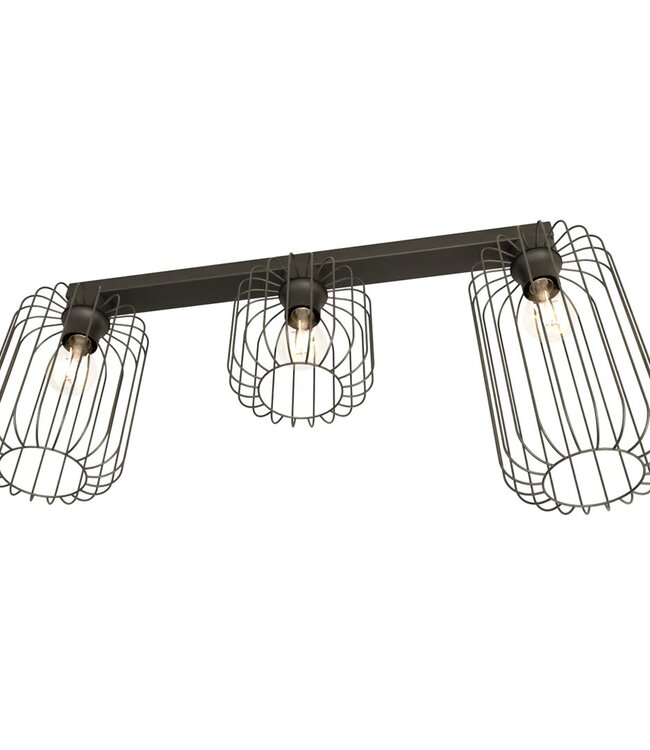Ceiling Lamp – Industrial – 4-Light – Black Metal