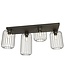 Ceiling Lamp – Industrial – 4-Light – Black Metal