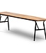 Vernon Folding Bench – Acacia Wood – Light Teak – Black Steel Frame