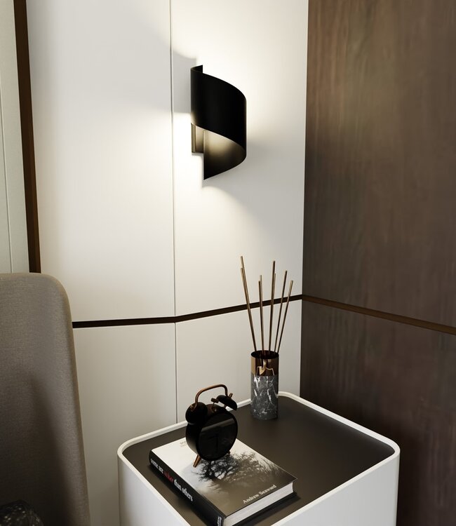 SPINER Wandlamp – Minimalistisch – Metaal – Zwart – G9