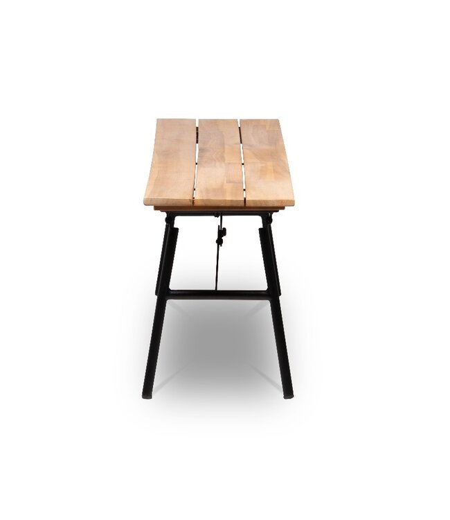 Vouwbank Vernon – Acaciahout – Licht Teak – Zwart Stalen Frame