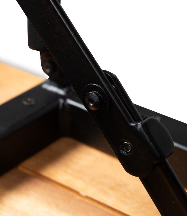 Vouwbank Vernon – Acaciahout – Licht Teak – Zwart Stalen Frame