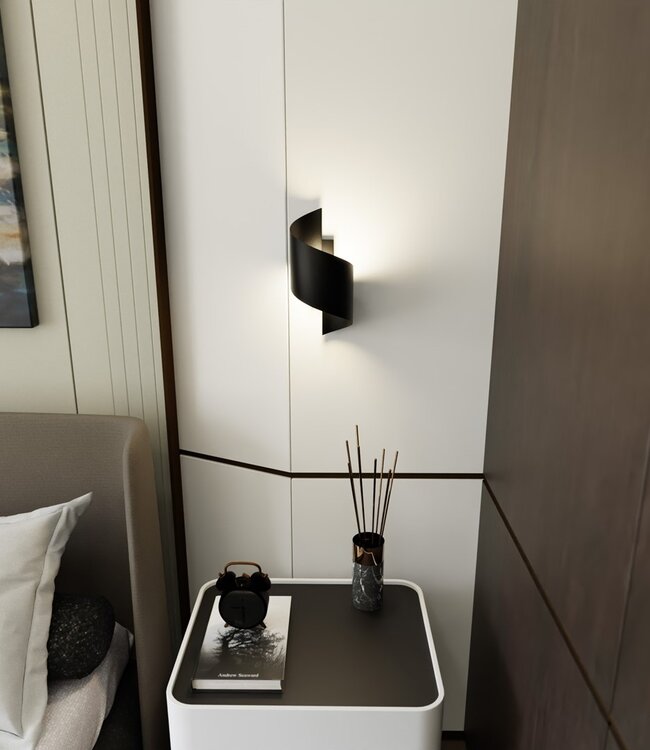 SPINER Wandlamp – Minimalistisch – Metaal – Zwart – G9