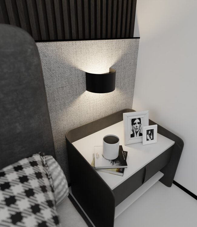 FOLD Wandlamp – Minimalistisch – Metaal – Zwart – G9