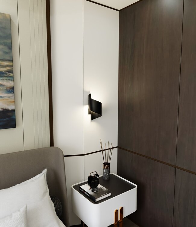 SPINER Wandlamp – Minimalistisch – Metaal – Zwart – G9