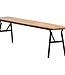 Vernon Folding Bench – Acacia Wood – Light Teak – Black Steel Frame