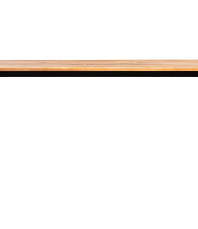 Vernon Folding Bench – Acacia Wood – Light Teak – Black Steel Frame