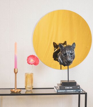 Housevitamin Round Mirror – Gold Glass – 60x1x60 cm