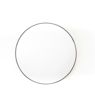 Housevitamin Round Mirror – Black Metal – 80x3x80 cm